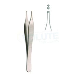 HUDSON EWALD TISSUE FORCEPS, 12CM, 1X2 TEETH
