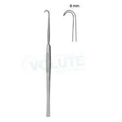BERGMANN RETRACTOR HOOK, SINGLE PRONG, SHARP