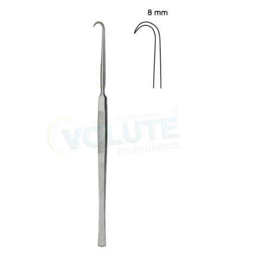 BERGMANN RETRACTOR HOOK, SINGLE PRONG, SHARP