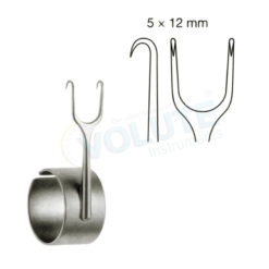 MILLARD COTTLE RETRACTOR WITH FINGER RING, DOUBLE PRONG, SHARP